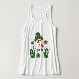 Con Tirantes Camiseta de cita de Navidad Trendy Let It Snow