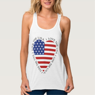 Con Tirantes Camiseta de Corazón de la Bandera Americana ( esti