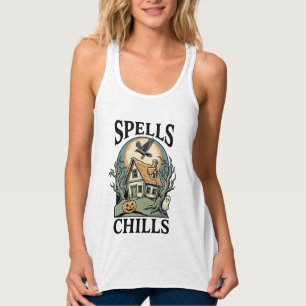 Con Tirantes Camiseta de Halloween de Cabaña Embrujada para Tem