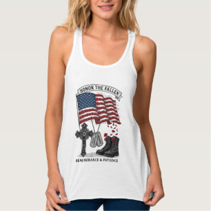 Con Tirantes Camiseta de la bandera del amapola de la cruz memo