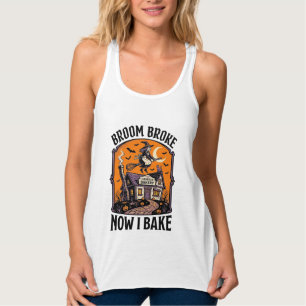Con Tirantes Camiseta de panadero de Halloween Bruja Escoba Dis