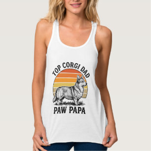 Con Tirantes Camiseta de Papá Corgi Atardecer Vintage Regalo de