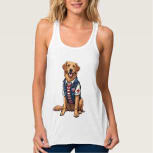 Con Tirantes Camiseta de perro de servicio patriótico Golden Re