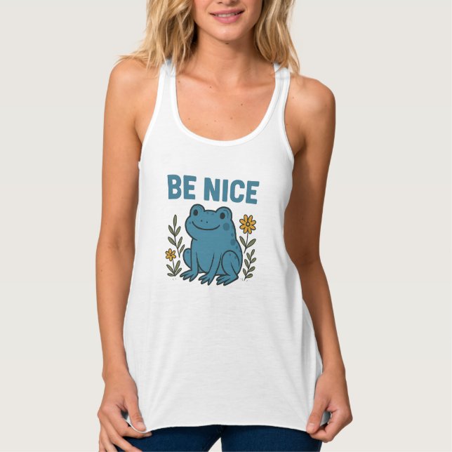 Con Tirantes Camiseta de rana "Be Nice" (Anverso)