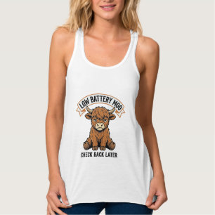 Con Tirantes Camiseta Divertida Vaca Highland Gruñona Estado Fu