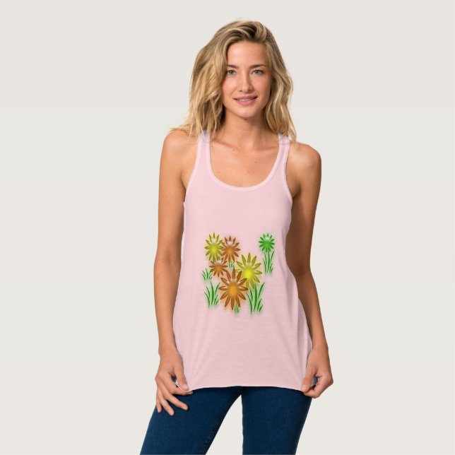 Con Tirantes Camiseta - Flores de neón para el verano (Anverso completo)