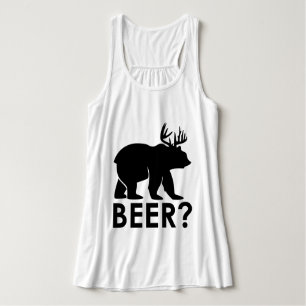 Con Tirantes Camiseta gráfica divertida de oso y ciervo "¿CERVE