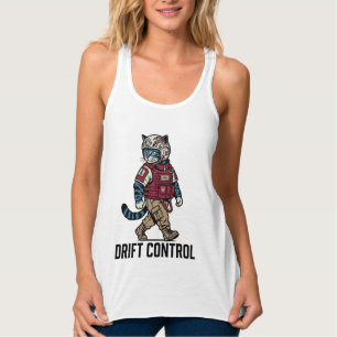 Con Tirantes Camiseta gráfica táctica de gato de control de der