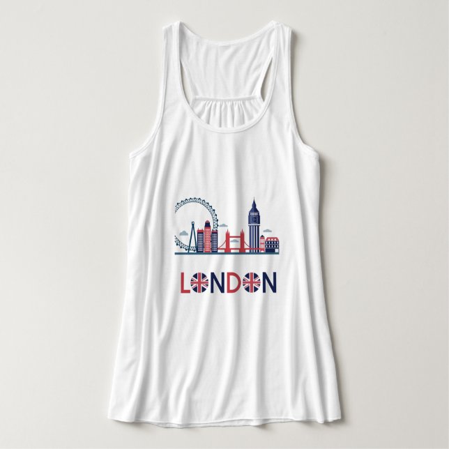 Con Tirantes Camiseta Londres Plus Size (Diseño del anverso)