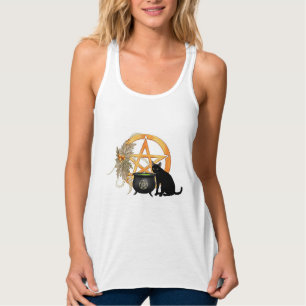Con Tirantes Camiseta pagana del gato de Wiccan
