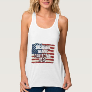 Con Tirantes Camiseta Patriótica Marido Papá Protector Héroe Ba