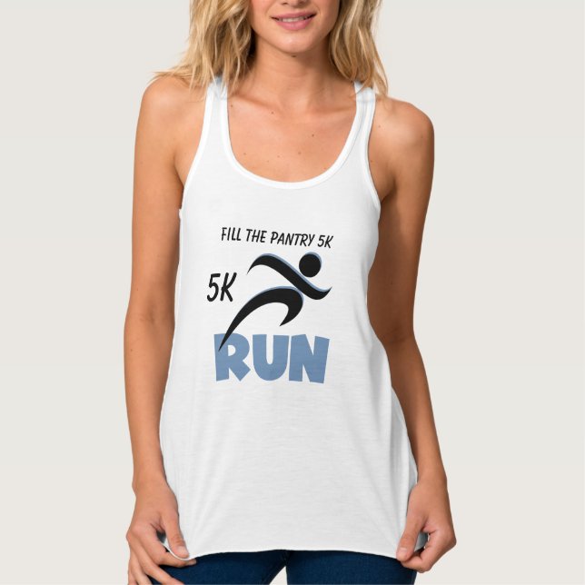 Con Tirantes Camiseta personalizada de RUN Blue Text (Anverso)