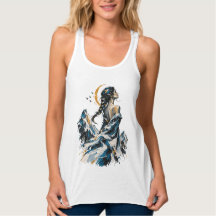 Camiseta sin mangas de arte boho Musa de la montañ