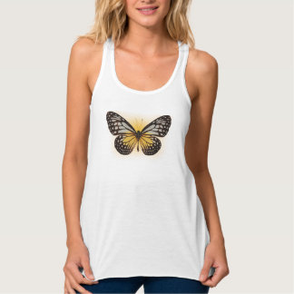 Con Tirantes Camiseta sin mangas de mariposa amarilla