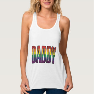 Con Tirantes Camiseta T-Shirt tipografía Orgullo Daddy Arcoíris