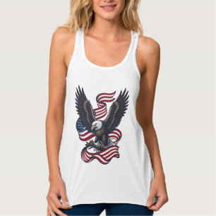 Con Tirantes Camiseta vectorial águila patriótica vintage (2)_1
