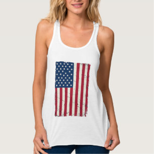 Con Tirantes Camiseta vectorial de bandera americana desgastada
