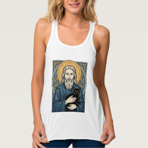 Con Tirantes Camiseta vectorial de diseño de retrato de gato sa