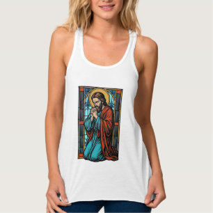 Con Tirantes Camiseta Vectorial de Figura Religiosa Rezando Vin
