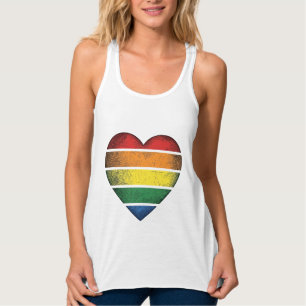 Con Tirantes Camiseta Vectorial de Orgullo Corazón Arcoíris Vin