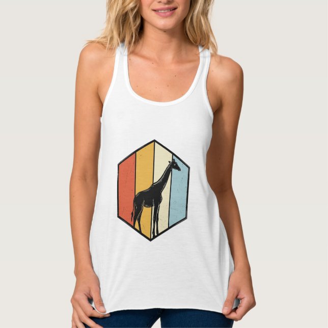 Con Tirantes Camiseta Vectorial de Safari Geométrico de Jirafa  (Anverso)