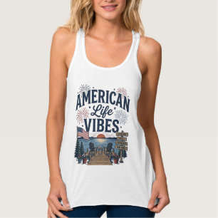 Con Tirantes Camiseta Vectorial del Lago Patriótico Vibraciones