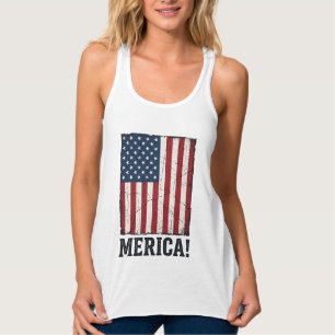 Con Tirantes Camiseta vectorial patriótica de la bandera de Mer