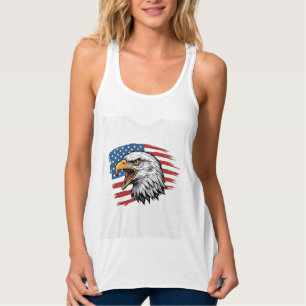 Con Tirantes Camiseta vectorial patriótica de la bandera del ág