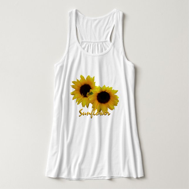 Con Tirantes Canto de girasol femenino camiseta de girasol Pers (Diseño del anverso)