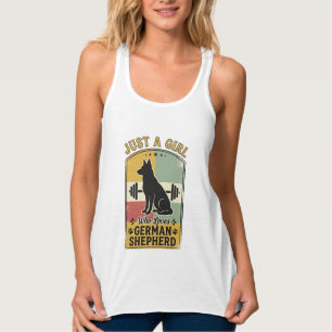 Con Tirantes Chica Pastor Alemán Diseño Camiseta Amante Perros 