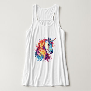 Con Tirantes Colorida camiseta gráfica de Unicornio Fantasía