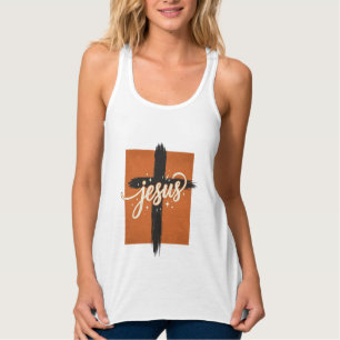 Con Tirantes Diseño de camiseta cristiana de cruz de Jesús vint