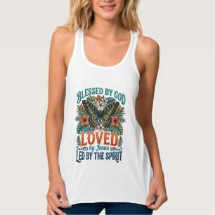 Con Tirantes Diseño de camiseta cristiana de mariposa bendita_1