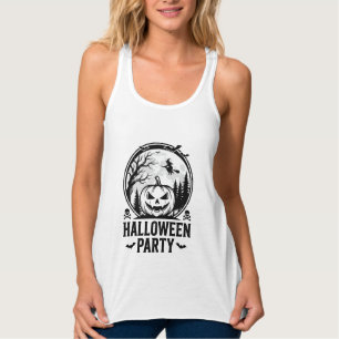 Con Tirantes Diseño de camiseta de bruja de calabaza de fiesta