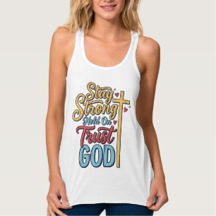 Con Tirantes Diseño de camiseta de cruz cristiana confía en Dio