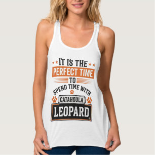 Con Tirantes Diseño de camiseta de época de perro leopardo Cata