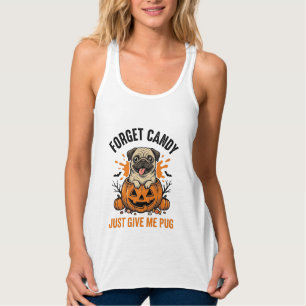 Con Tirantes Diseño de camiseta divertida de pug de Halloween O