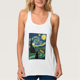 Con Tirantes Diseño de camiseta vectorial de paisaje nocturno d
