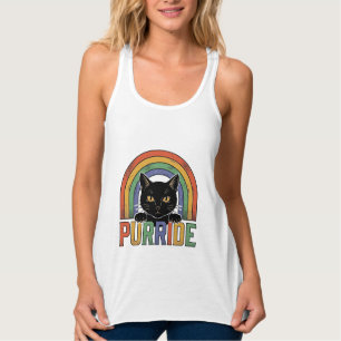 Con Tirantes Diseño de camiseta vintage Purride gato negro arco