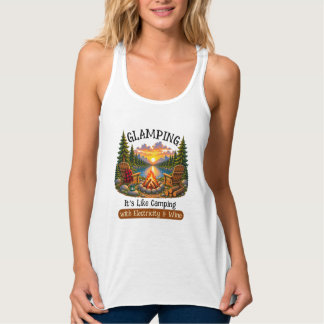Con Tirantes Glamping es como acampar camiseta para mujeres