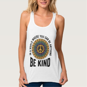 Con Tirantes Sé amable Flor de Arcoíris Paz Diseño de Camiseta 