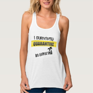 Con Tirantes Sobreviví a la cuarentena en camiseta de mujeres h