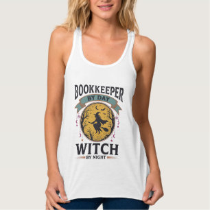 Con Tirantes Tenedor de libros de día Bruja de noche Camiseta v