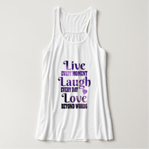 Con Tirantes Universo Púrpura Camiseta Live Laugh Love