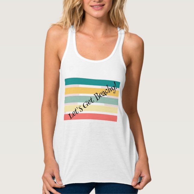 Con Tirantes ¡Vamos a Beachy! Tanque de camiseta superior (Anverso)