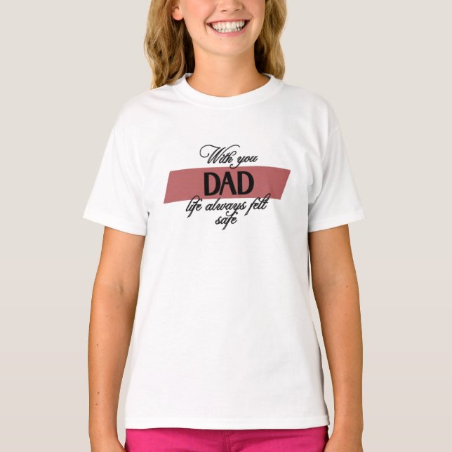Con tu papá | Camiseta básica de chica (Anverso)