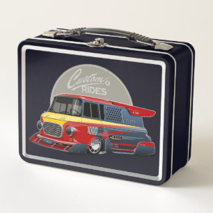 Concepto de furgoneta de carrera retro personaliza