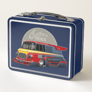 Concepto de furgoneta de carrera retro personaliza