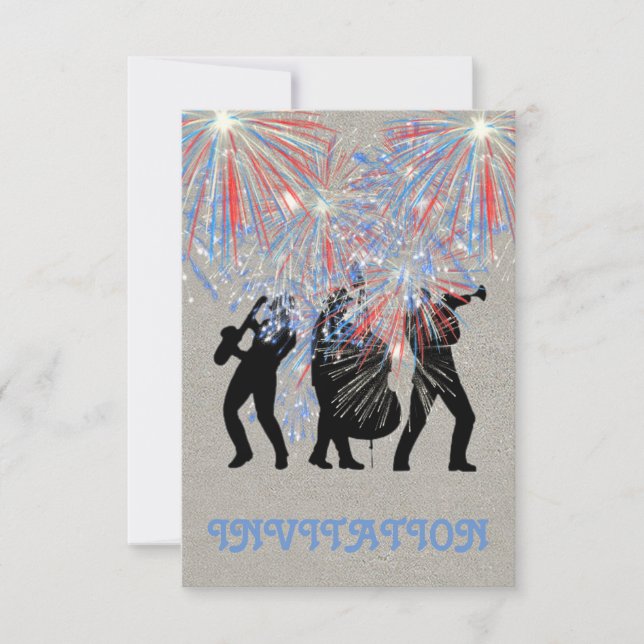 Concepto de Invitación a Sorpresa de Fuegos Artifi (Anverso)
