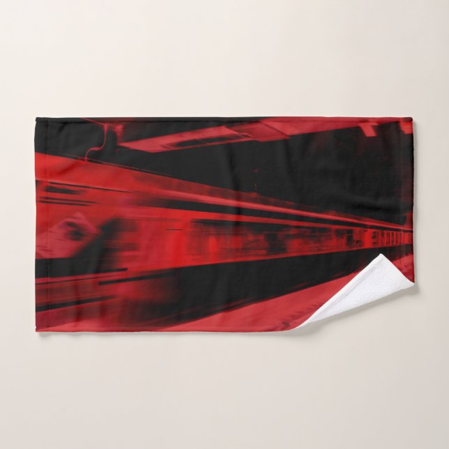 Concepto moderno, fresco del movimiento en rojo y (Toalla de mano)